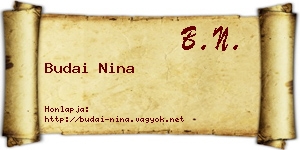 Budai Nina névjegykártya